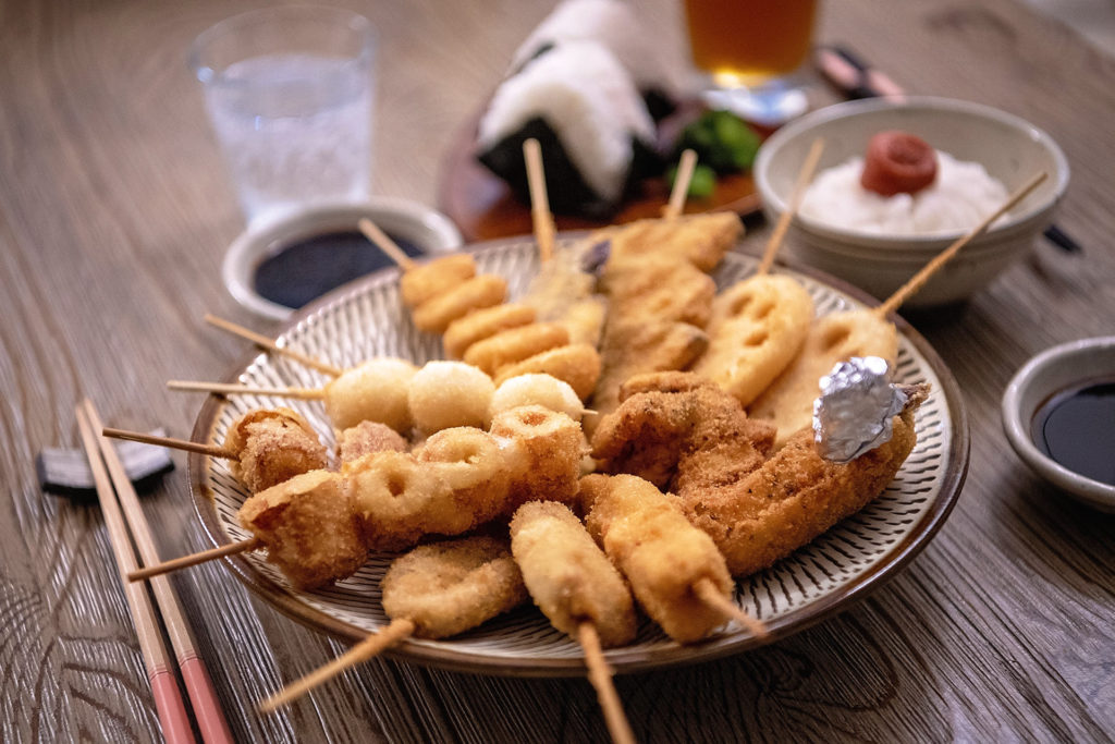 テイクアウトした串揚げ